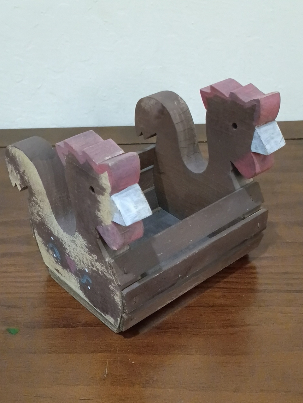 Wooden Rooster Planter Box/Holder, Handmade - Vintage 1950s!
